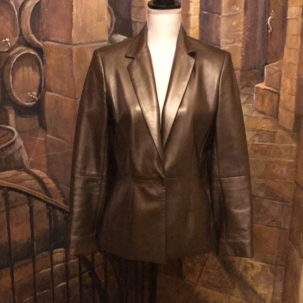 Metallic Leather Jacket - image 1
